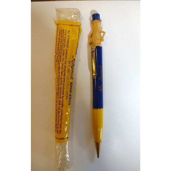 Mr Peanut Vintage Mechanical Pencil 1950s Planters Peanuts Pop Culture + Wrapper - Picture 2 of 3